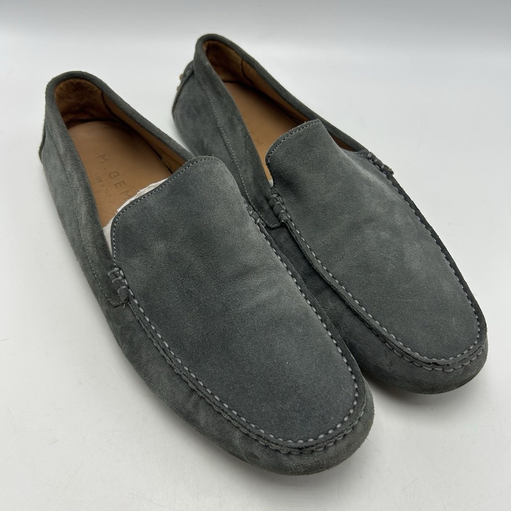 M Gemi Driving Loafers Womens 11.5 Light Grey Suede Leather EU 42.5 Slip On
